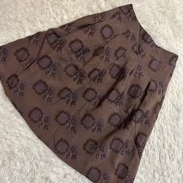 자유구 올 패턴 스커트 브라운 38
