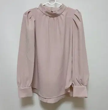 핑크 쉬폰 긴팔 블라우스