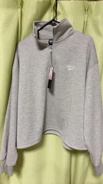 Reebok 그레이 하프 지퍼 트레이닝복과 팬츠 세트