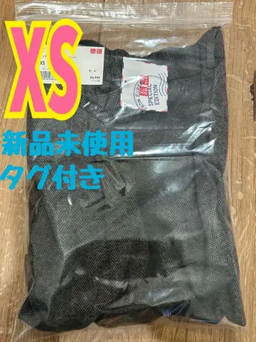 유니클로 유럽 특별 컬렉션 턱 와이드 팬츠 헤링본 그레이 XS