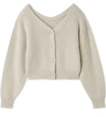 [ 새상품 ] SNIDEL 비쥬 버튼 폭스 가디건 아이보리 프리 사이즈