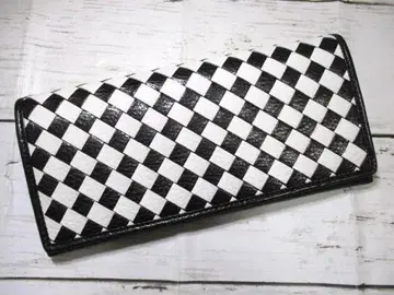 반값 새상품 지갑 남성용 장지갑 플랩 브랜드 천연 가죽 체크 무늬 깃발