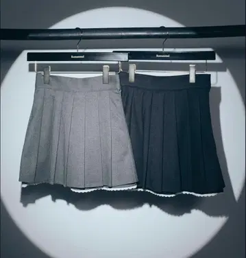 romansual 플리츠 스커트 블랙