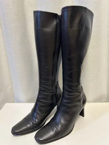 버클레이 롱 부츠 23.5 블랙 가죽