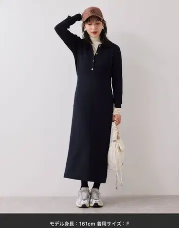 [ 미사용 새상품 ] 폴로 케이블 쫀쫀 니트 원피스 vis 네이비