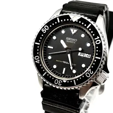 작동품 SEIKO 시계 다이버 워치 남성용 6458-6000 블랙