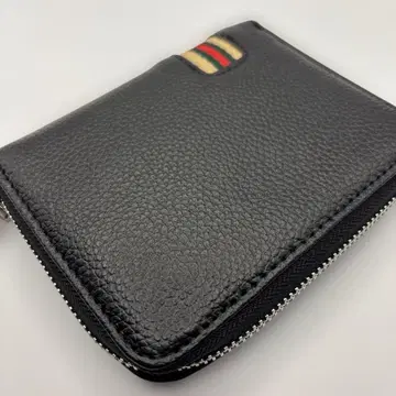 여성용 블랙 가죽 접이식 지갑