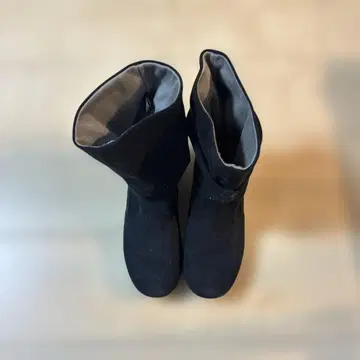 블랙 스웨이드 롱 부츠