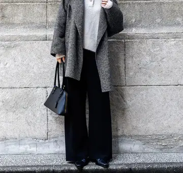 미라 오웬 허리밴딩 이지 와이드 팬츠 블랙 사이즈 0