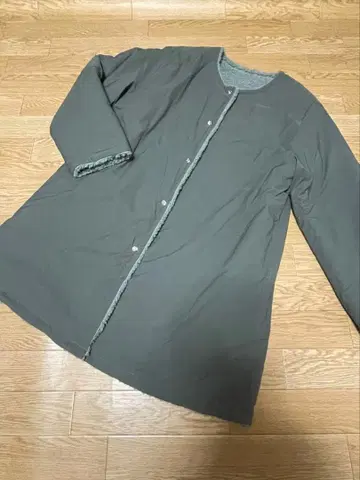 잉게보그 2way 리버서블 노카라 보아 코트 그레이 계열