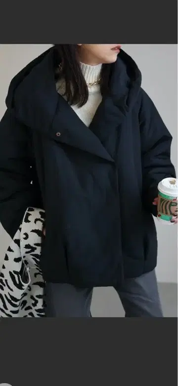 사키시마 도쿄 빅 후드 블루종 블랙