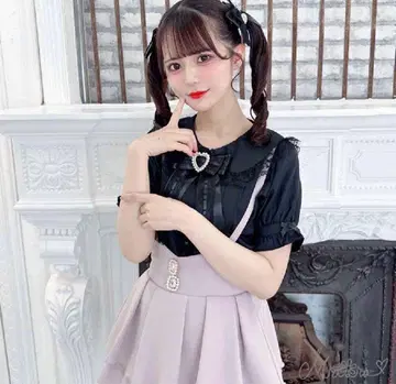 MA*RS 마즈 지뢰계 둥근 카라 블라우스 블랙