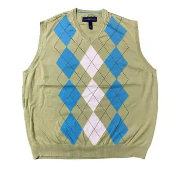미국 빈티지 의류 클럽 룸 니트 베스트 아가일 무늬 XL 사이즈 X176