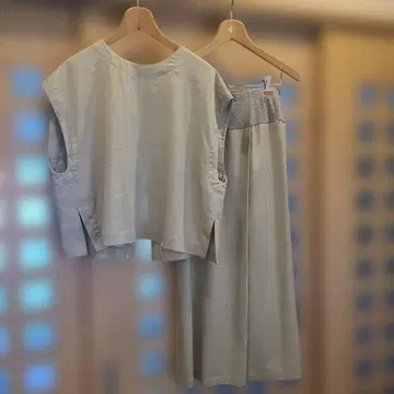 비어즐리 숏 베스트 & 허리 리브 스커트