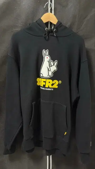 #FR2 레어 즉완 모델 토끼 블랙 후드티 XL