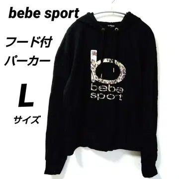 bebe sport 블랙 후드티 L 사이즈 후드 부착 전면 포켓