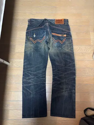 EDWIN 443XVS 에드윈 스트레이트 W30 유즈드 가공 청바지