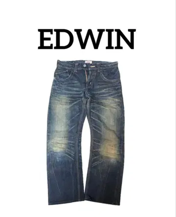EDWIN 443XVS 에드윈 스트레이트 W30 유즈드 가공 청바지