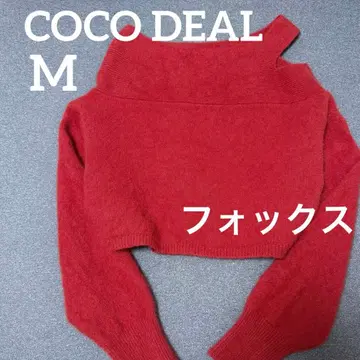 COCODEAL 코코딜 폭스 오프숄더 니트 니트 레드 빨간색