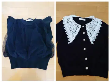 FURFUR 오간자 니트 Sneep Dip 레이스 옷깃 니트