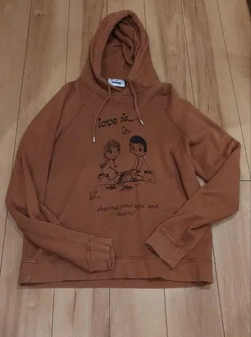 DSQUARED2 브라운 후드 부착 후드티 M