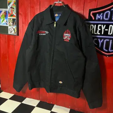 Dickies 워크 자켓 드래그 레이스 팀 자수 블랙 디키즈