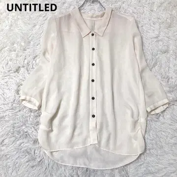 언타이틀 7부 소매 블라우스 옷깃 시어 오피스/캐주얼 무지