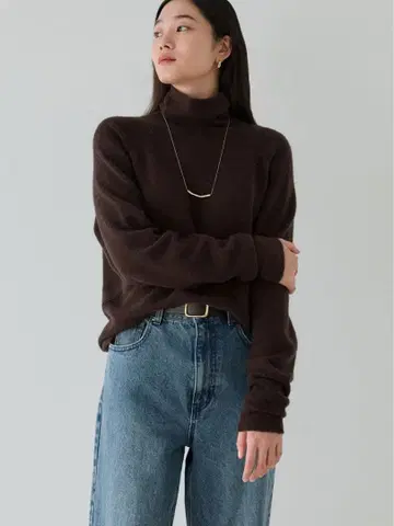 crewre 크루레 울 리오셀 하이넥 니트 보르도 브라운 3