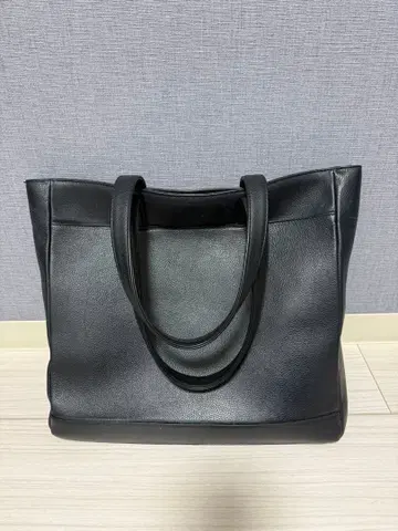 SHIPS 블랙 가죽 토트백 비즈니스 천연 가죽