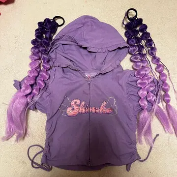 시나코 wego 후드티 보라색 퍼플 시나코짱 베비타피 하라주쿠 페스티벌