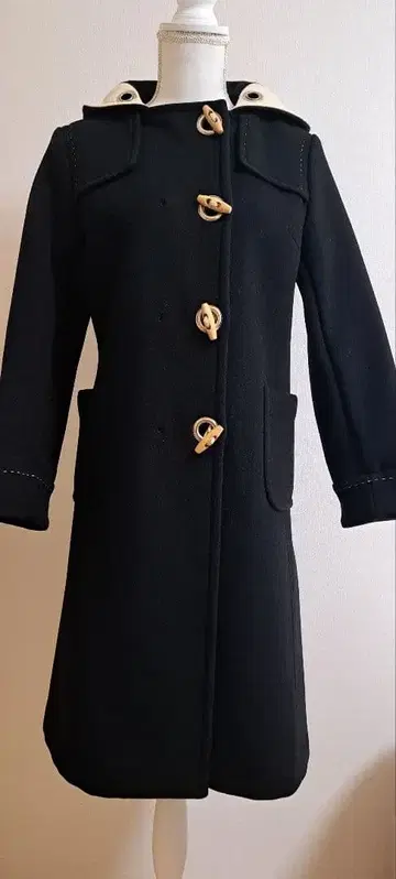 로이스크레용 블랙 더플 코트 일본제