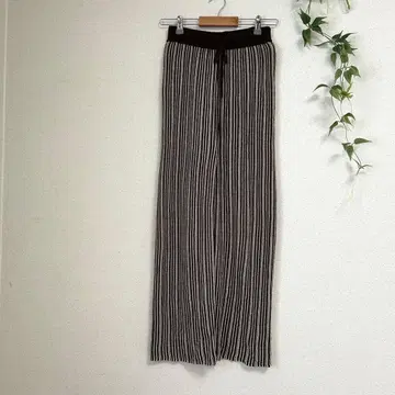 INGNI 잉그 스트라이프 니트 팬츠 M 브라운 안감 포함