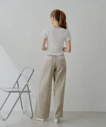 포켓 레이스 와이드 데님 CHICO