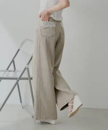 포켓 레이스 와이드 데님 CHICO