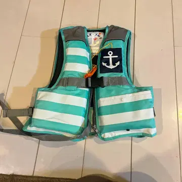 110~130cm 스카이블루와 화이트 스트라이프 구명 조끼