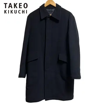 새상품급 TAKEO KIKUCHI 블랙 울 코트 피코트