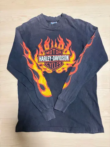 레어 80s Harley Davidson 프레임 롱 슬리브 할리