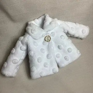 브라이스 아웃핏 민키 도트 퍼 화이트/스텐칼라 숏코트