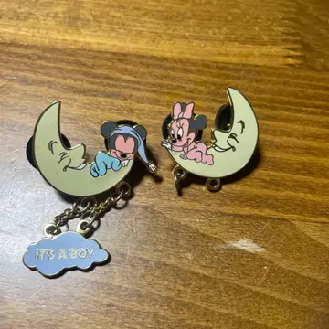 미키 미니 빈티지 배지 2개 세트