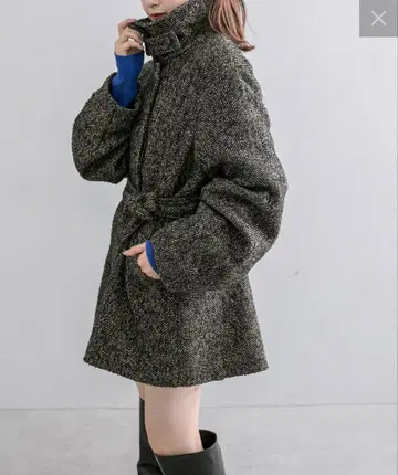 mystic 자카드 미들 코트 브라운