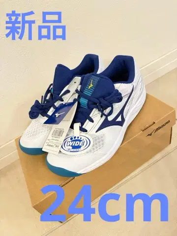 [ 미사용 새상품 ] 24cm Mizuno 테니스화 와이드
