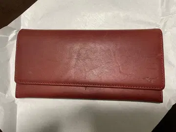 Mizuno 가죽 장지갑 레드