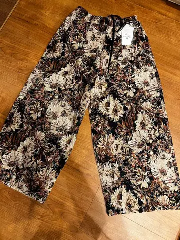 안티카 빅 패턴 자카드 와이드 팬츠 여성용 롱