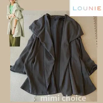 [ LOUNIE ] 드레이프 자켓 후드 부착 머신 워셔블 F