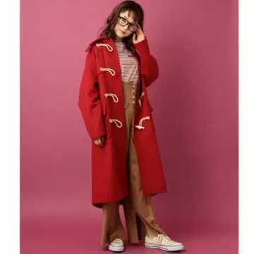 deicy 빨간색 오버 사이즈 더플 코트