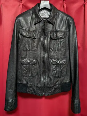 4포켓 리브 가죽 자켓 라이더스 STUD HOMME