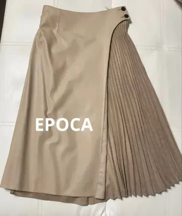 EPOCA 랩 스커트 플리츠 합성 피혁