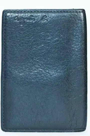 새상품급 에네스베 Voyage 네이비 가죽 명함지갑