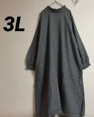 [새상품급] 여성용 롱 원피스 3L 하운드투스 긴팔