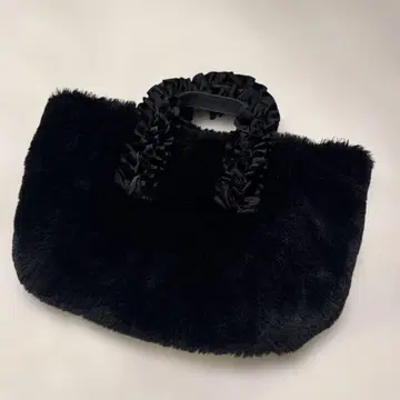 Bridget Birkin 블랙 프릴 퍼 토트백